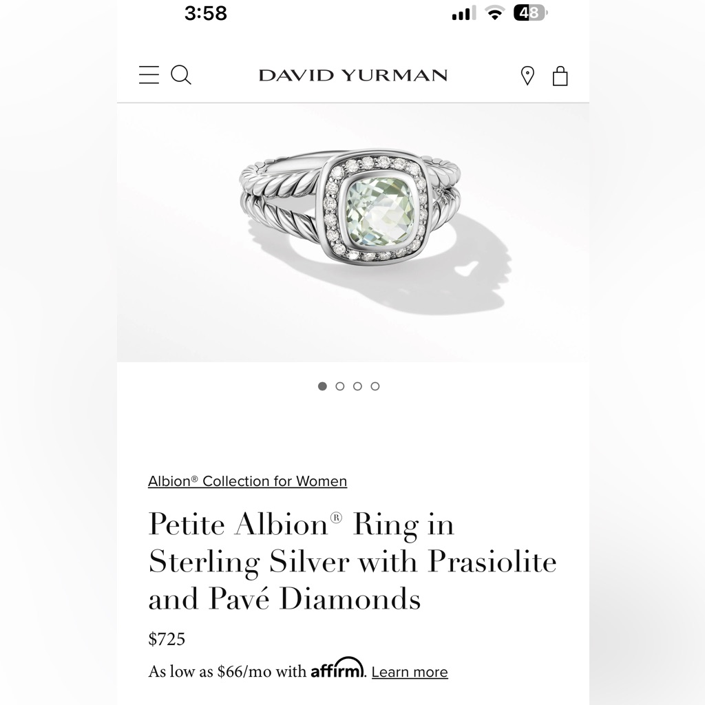 David Yurman Petite Albion In Sterling Silver With Prasiolite And Pav Diamond